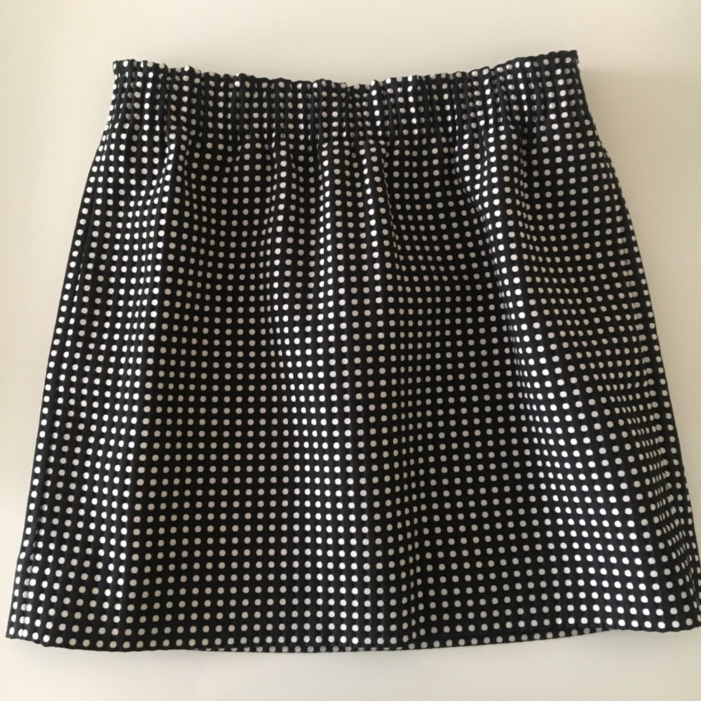 J. Crew Black & White Polka Dot Skirt
